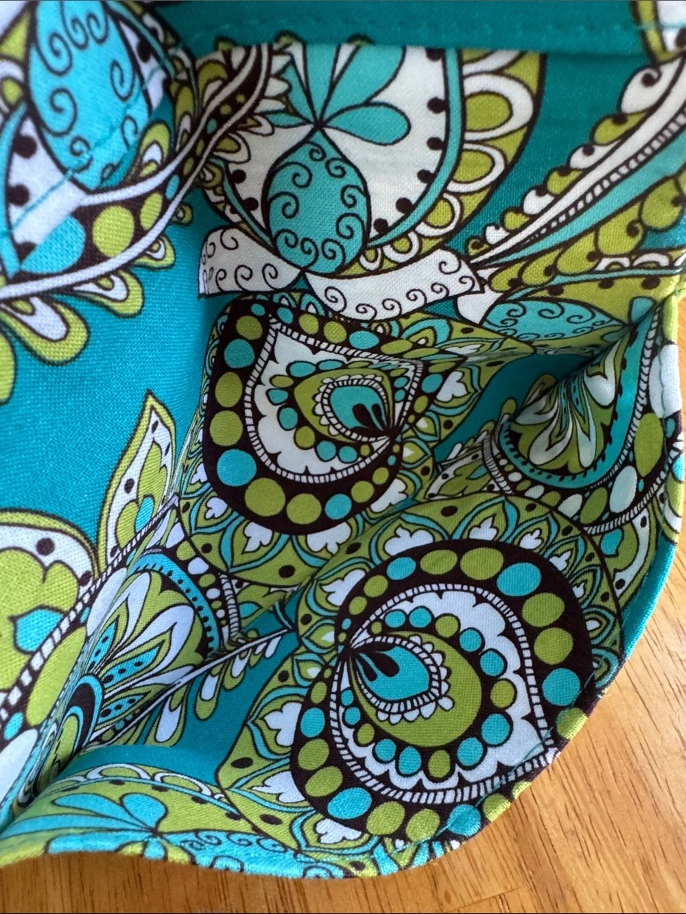Retired Vera Bradley Peacock Paisley Pattern Checkbook Cover Teal Lime Green - Picture 4 of 6